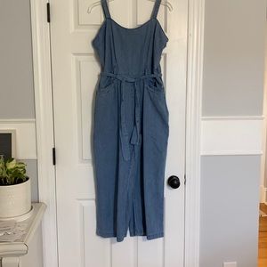 Denim Romper with Tie Straps Size Large